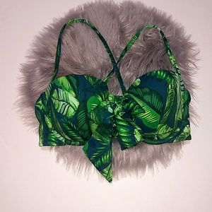 Shade & Shore Green Palm Leaves Bikini Top